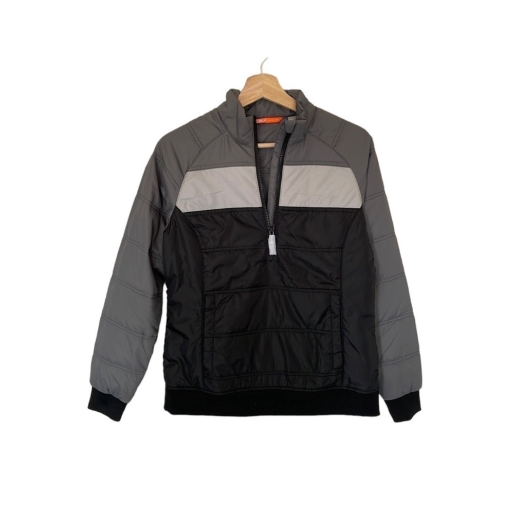 C BUK by Cutter And Buck Jacket Coat Quarter Zip Quilted Grey Black Size XS